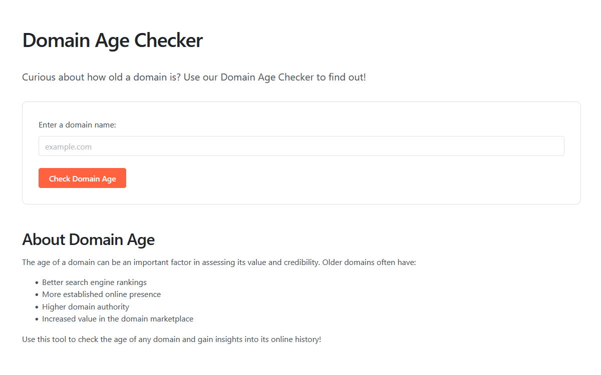 Domain Age Checker